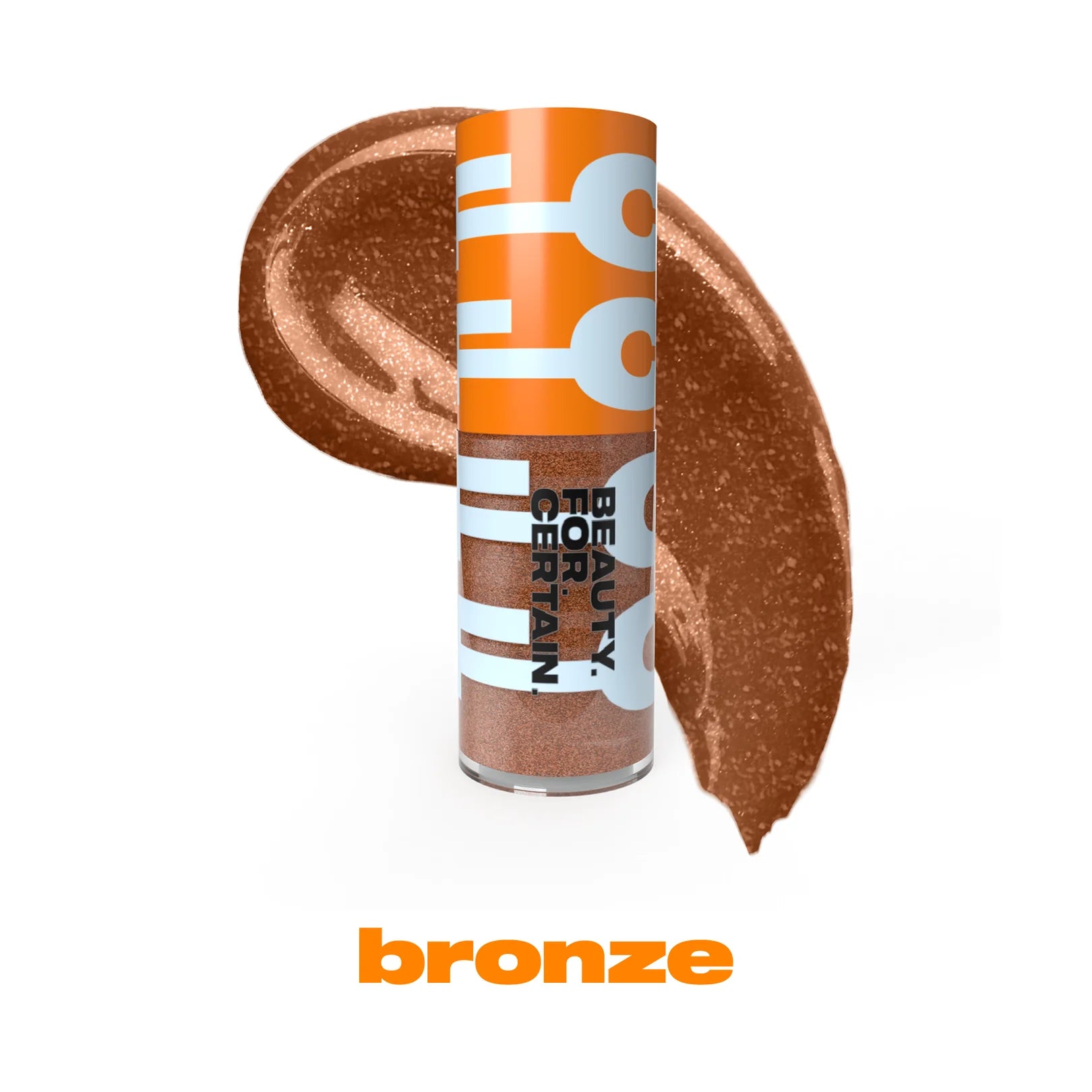 Beauty For Certain Bronze Gloss – metallic brown lip gloss with glitter, high shine