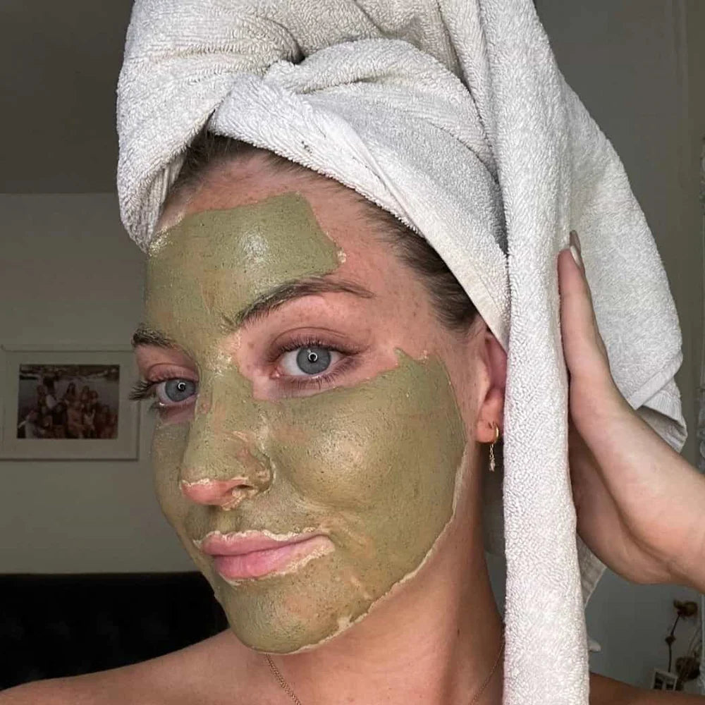 French Green Clay Mask Refill — purifying and calming natural face mask with matcha and olive leaf