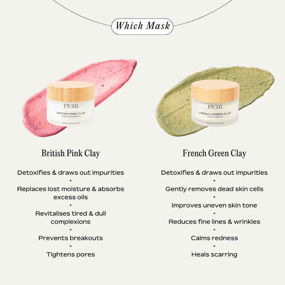 French Green Clay Mask Refill — purifying and calming natural face mask with matcha and olive leaf