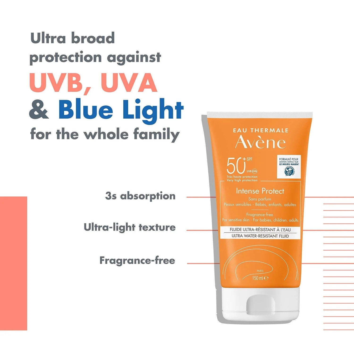 Avène Intense Protect SPF50+ Sun Cream for Very Sensitive Skin 150ml