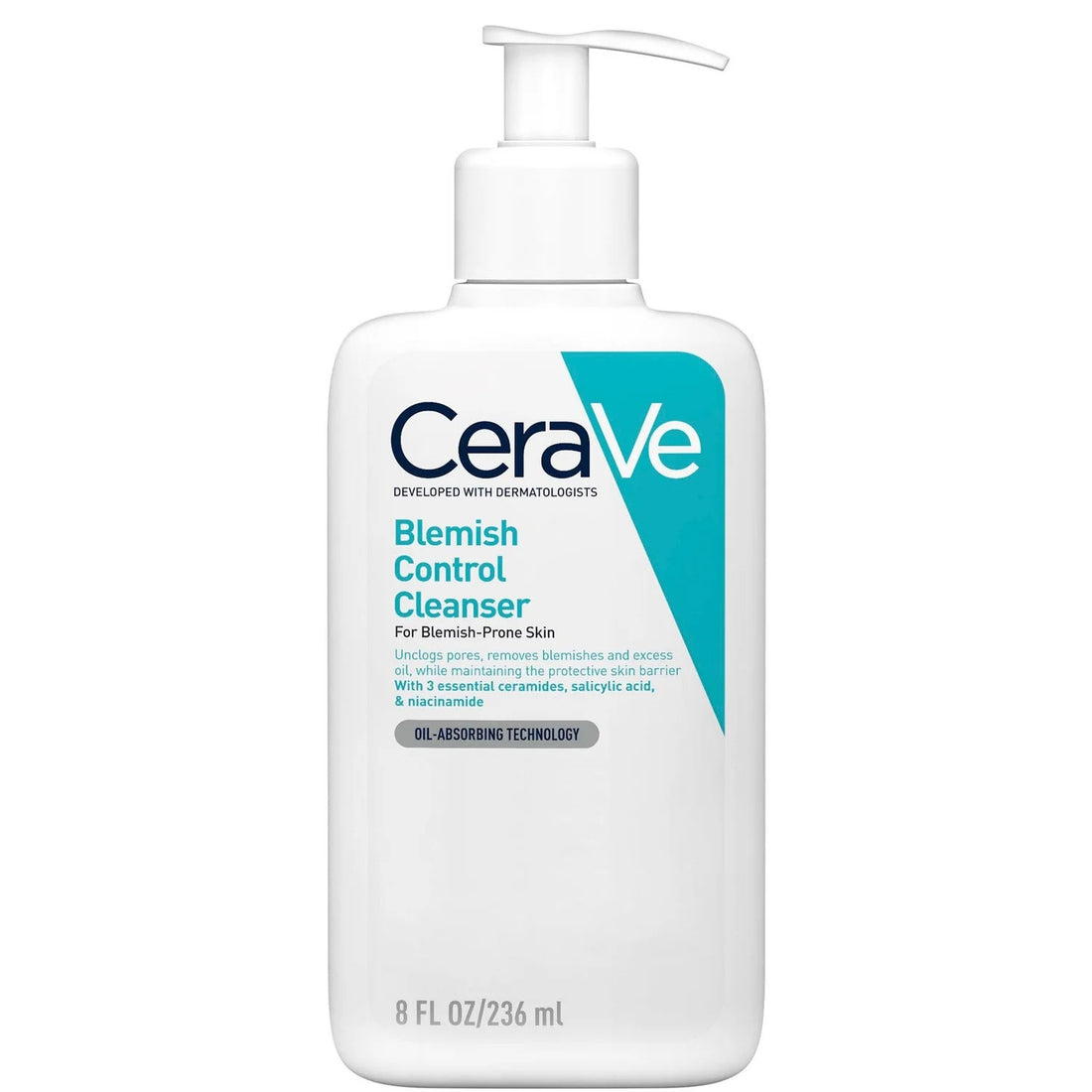 CeraVe Blemish Control Face Cleanser with 2% Salicylic Acid &amp; Niacinamide for Blemish-Prone Skin 236ml