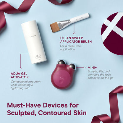 Nuface MINI+ Smart Petite Facial Toning Routine, Velvet Rose