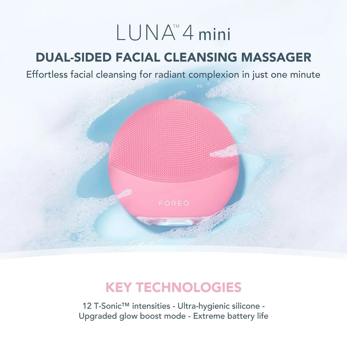 Foreo Luna 4 mini Smart 2-Zone Facial Cleansing Device for All Skin Types