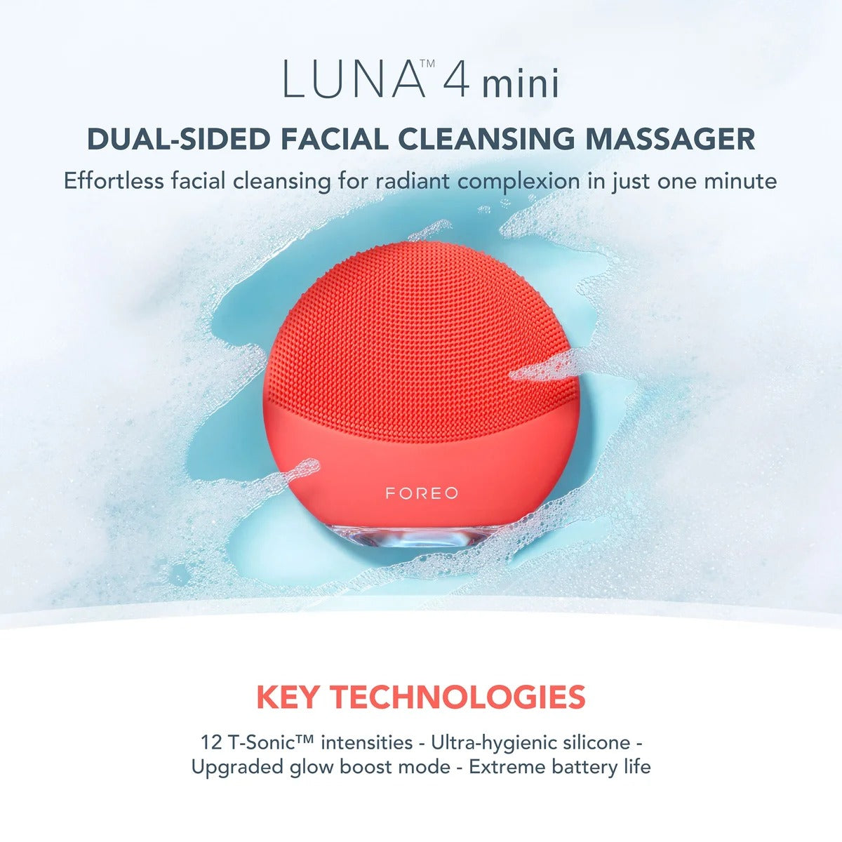 Foreo Luna 4 mini Smart 2-Zone Facial Cleansing Device for All Skin Types