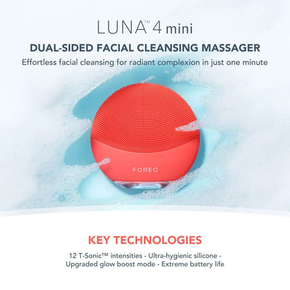 Foreo Luna 4 mini Smart 2-Zone Facial Cleansing Device for All Skin Types