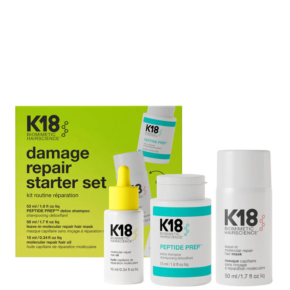 K18 Biomimetic Hairscience Damage Hair Care Repair Starter Set